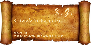 Krizsán Gergely névjegykártya