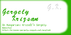 gergely krizsan business card